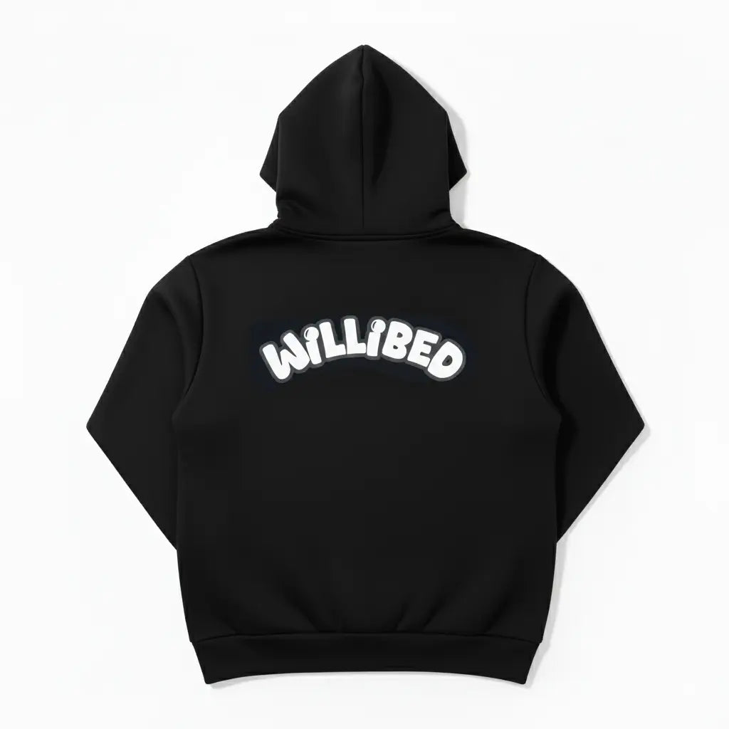 Sweat a capuche hoodie essentiel willibed noir dos