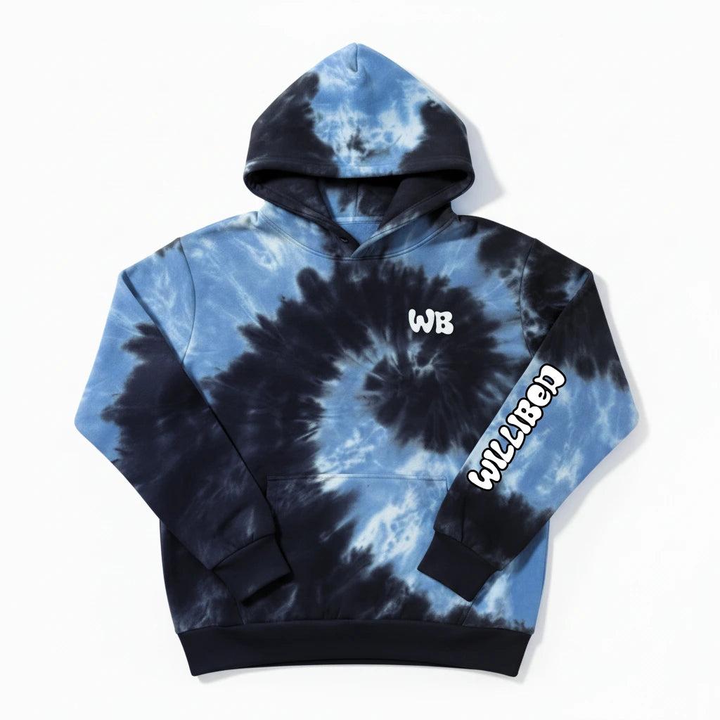 sweat a capuche tie-dye willibed bleu